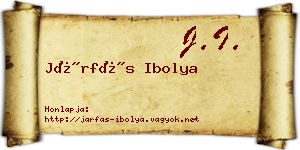 Járfás Ibolya névjegykártya
