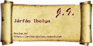 Járfás Ibolya névjegykártya